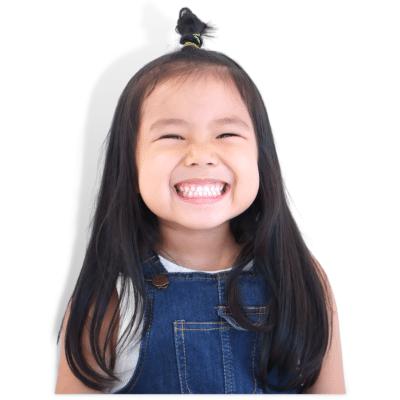Little girl smiling big, promoting dental care 